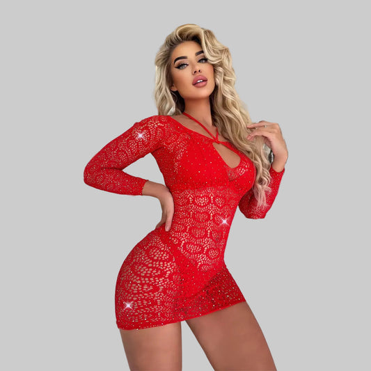Red Fishnet Dress