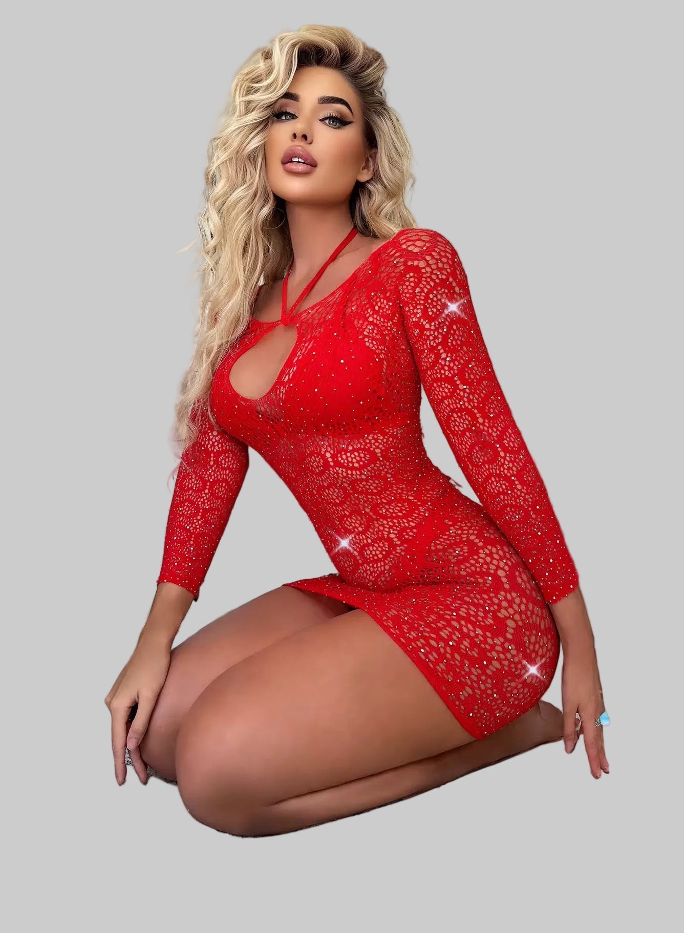 Red Fishnet Dress